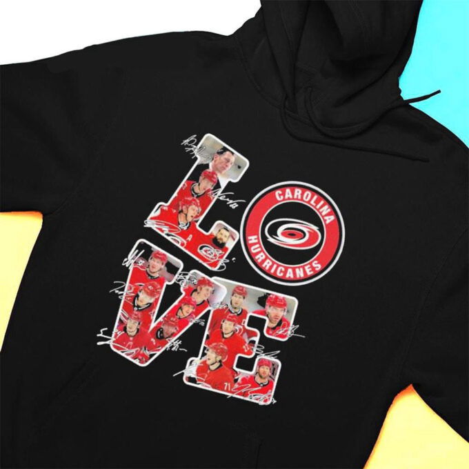 Love Carolina Hurricanes Team Hockey Signatures T-shirt For Fans