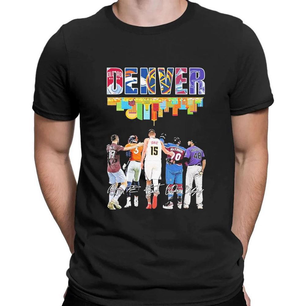 2023 Denver Skyline Sports Team Players Signatures T-shirt For Fans 2023 Denver Skyline Sports Team Players Signatures T-shirt For Fans
