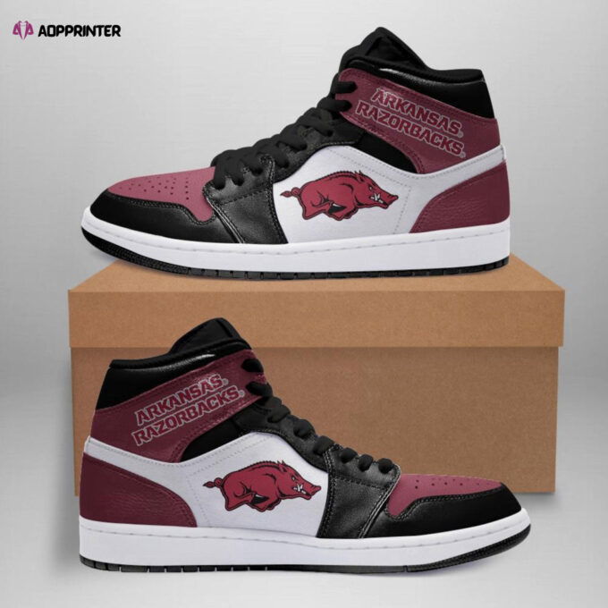 Air JD Hightop Shoes NCAA Arkansas Razorbacks Red White Air Jordan 1 High Sneakers For Men Women