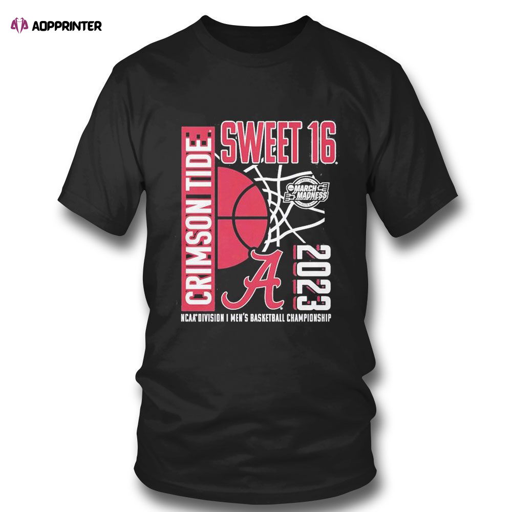 Alabama Crimson Tide 2023 Ncaa Mens Basketball Tournament March Madness Sweet 16 T-shirt For Fans Alabama Crimson Tide 2023 Ncaa Mens Basketball Tournament March Madness Sweet 16 T-shirt For Fans