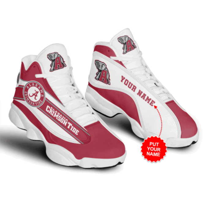 Alabama Crimson Tide Custom Name Air Jordan 13 Sneakers, Best Gift For Men And Women