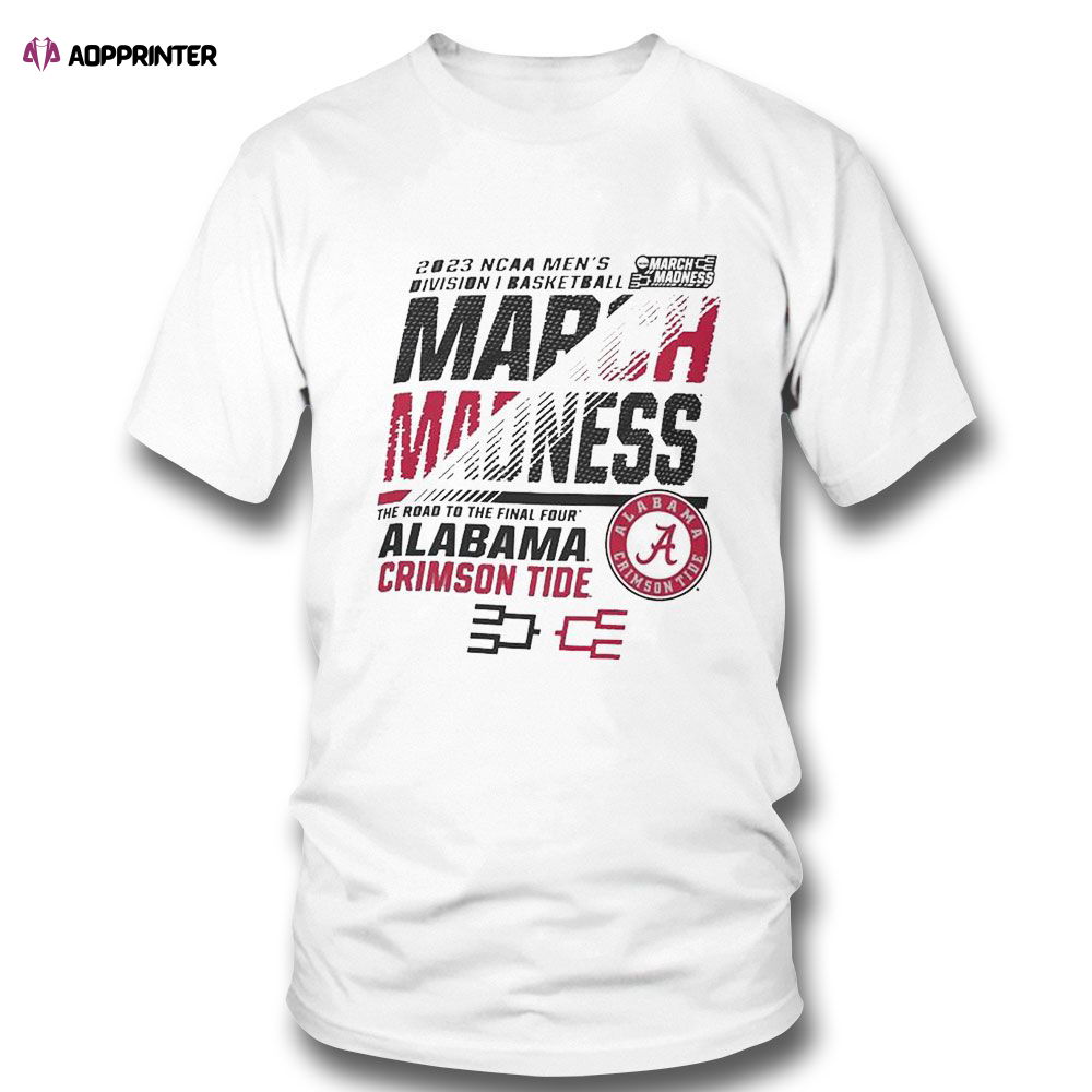 Alabama Crimson Tide Mens Basketball 2023 Ncaa March Madness The Road To Final Four T-shirt For Fans Alabama Crimson Tide Mens Basketball 2023 Ncaa March Madness The Road To Final Four T-shirt For Fans