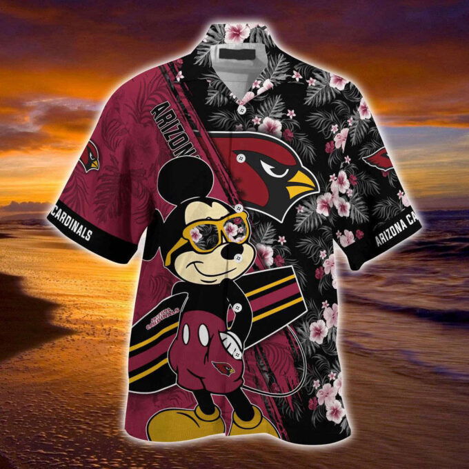 Arizona Cardinals NFL-Summer Hawaii Shirt Mickey And Floral Pattern For Sports Fans