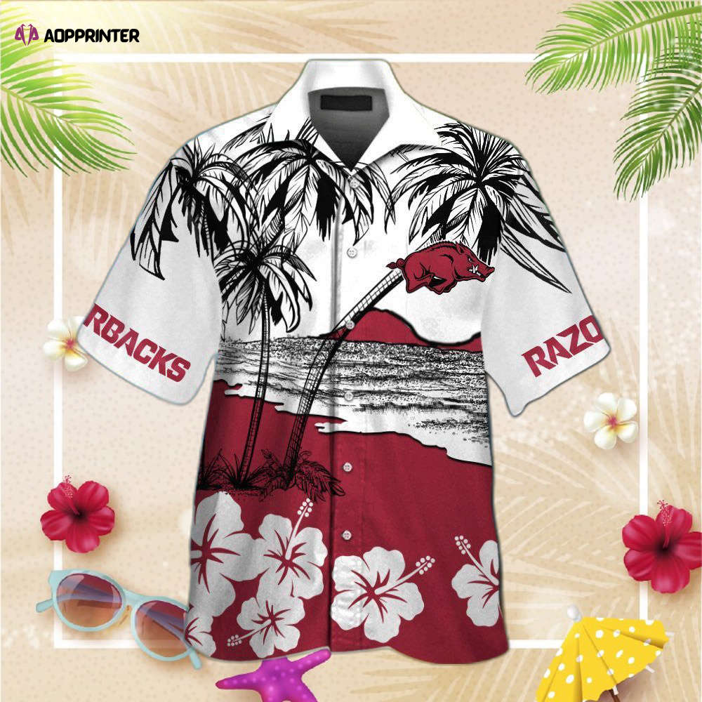 Arkansas Razorbacks Short Sleeve Button Up Tropical Aloha Hawaiian Shirt Set for Men Women Kids Arkansas Razorbacks Short Sleeve Button Up Tropical Aloha Hawaiian Shirt Set for Men Women Kids