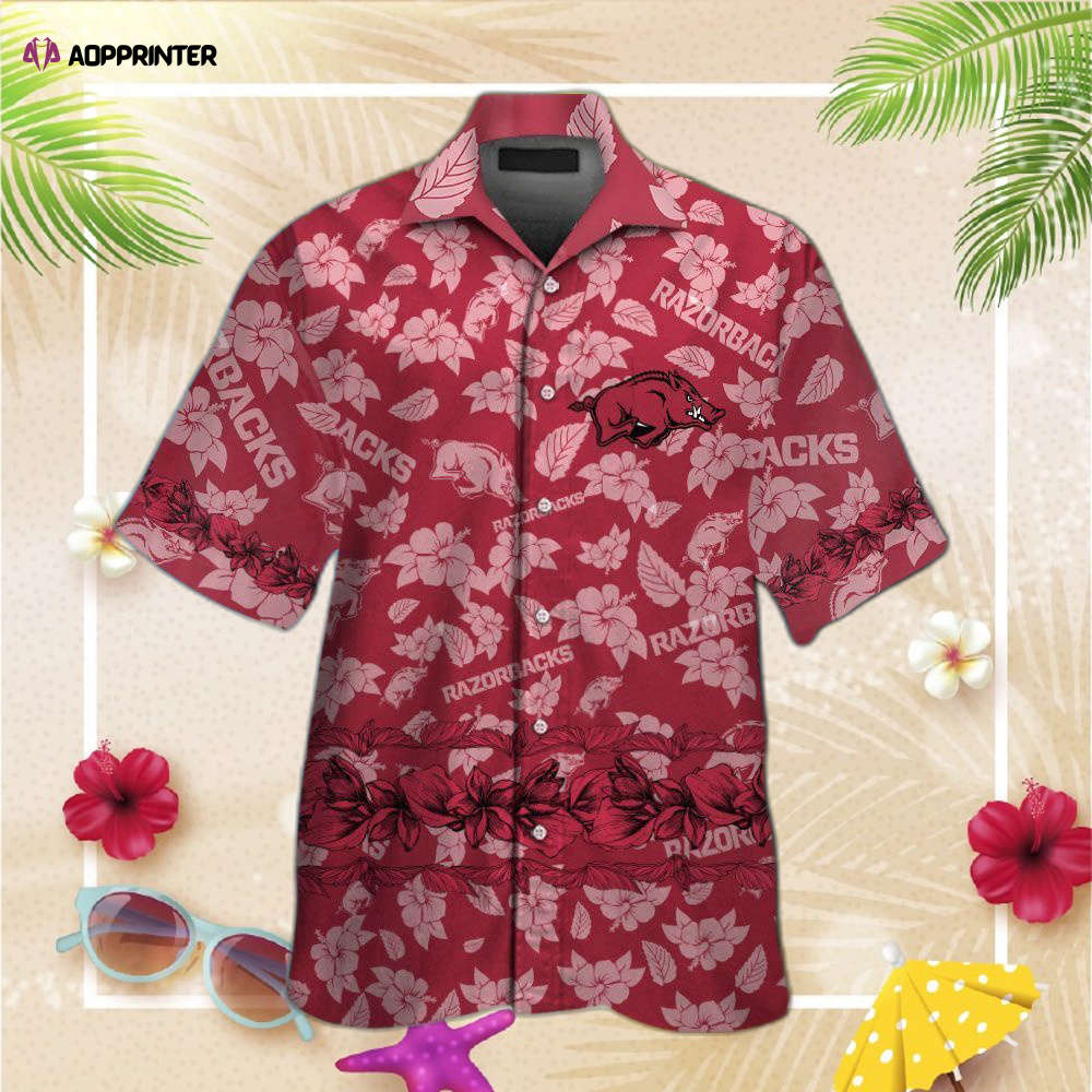 Arkansas Razorbacks Short Sleeve Button Up Tropical Aloha Hawaiian Shirt For Men Women Arkansas Razorbacks Short Sleeve Button Up Tropical Aloha Hawaiian Shirt For Men Women