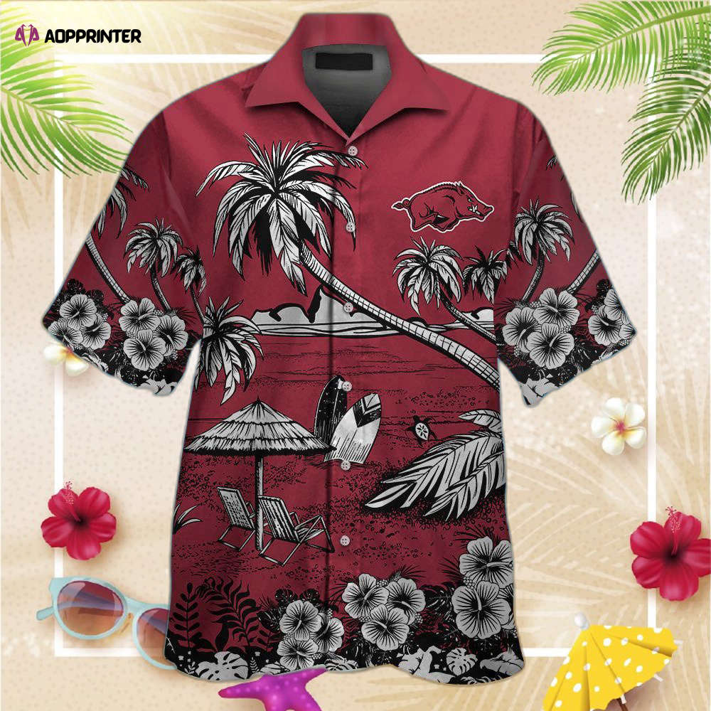 Arkansas Razorbacks Short Sleeve Button Up Tropical Aloha Hawaiian Shirt For Men Women Arkansas Razorbacks Short Sleeve Button Up Tropical Aloha Hawaiian Shirt For Men Women