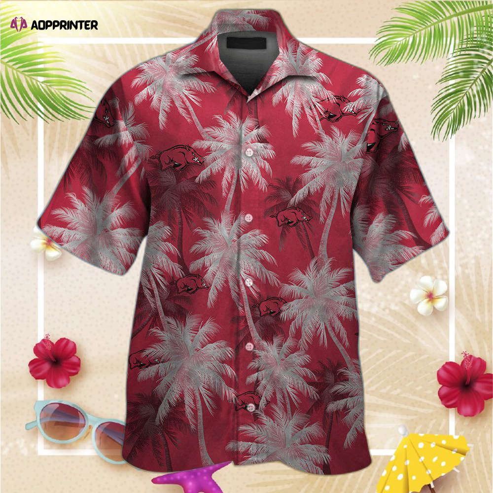 Arkansas Razorbacks Short Sleeve Button Up Tropical Aloha Hawaiian Shirt For Men Women Arkansas Razorbacks Short Sleeve Button Up Tropical Aloha Hawaiian Shirt For Men Women
