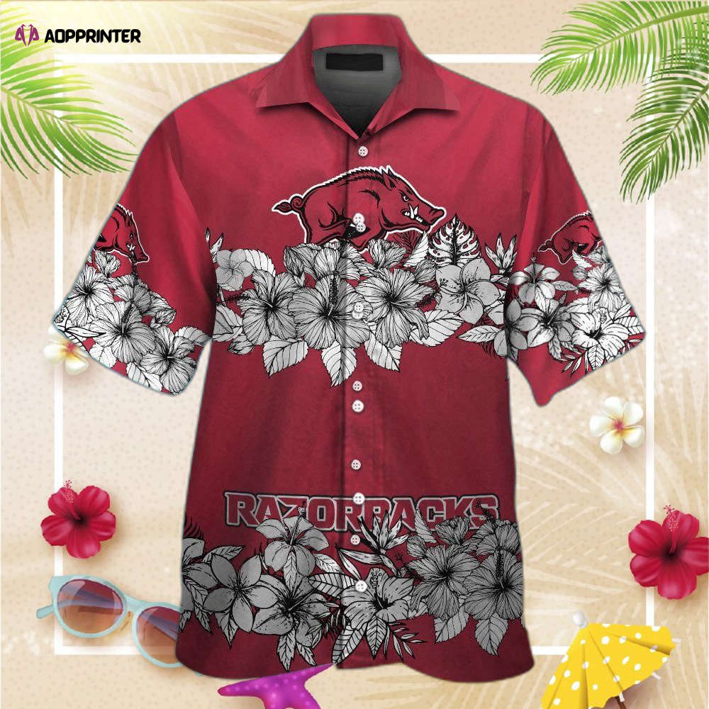 Arkansas Razorbacks Short Sleeve Button Up Tropical Aloha Hawaiian Shirt For Men Women Arkansas Razorbacks Short Sleeve Button Up Tropical Aloha Hawaiian Shirt For Men Women