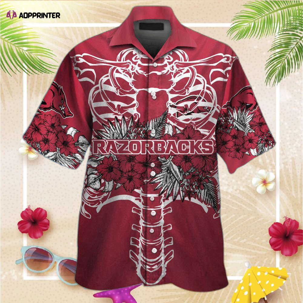 Arkansas Razorbacks Short Sleeve Button Up Tropical Aloha Hawaiian Shirt Set for Men Women Kids Arkansas Razorbacks Short Sleeve Button Up Tropical Aloha Hawaiian Shirt Set for Men Women Kids