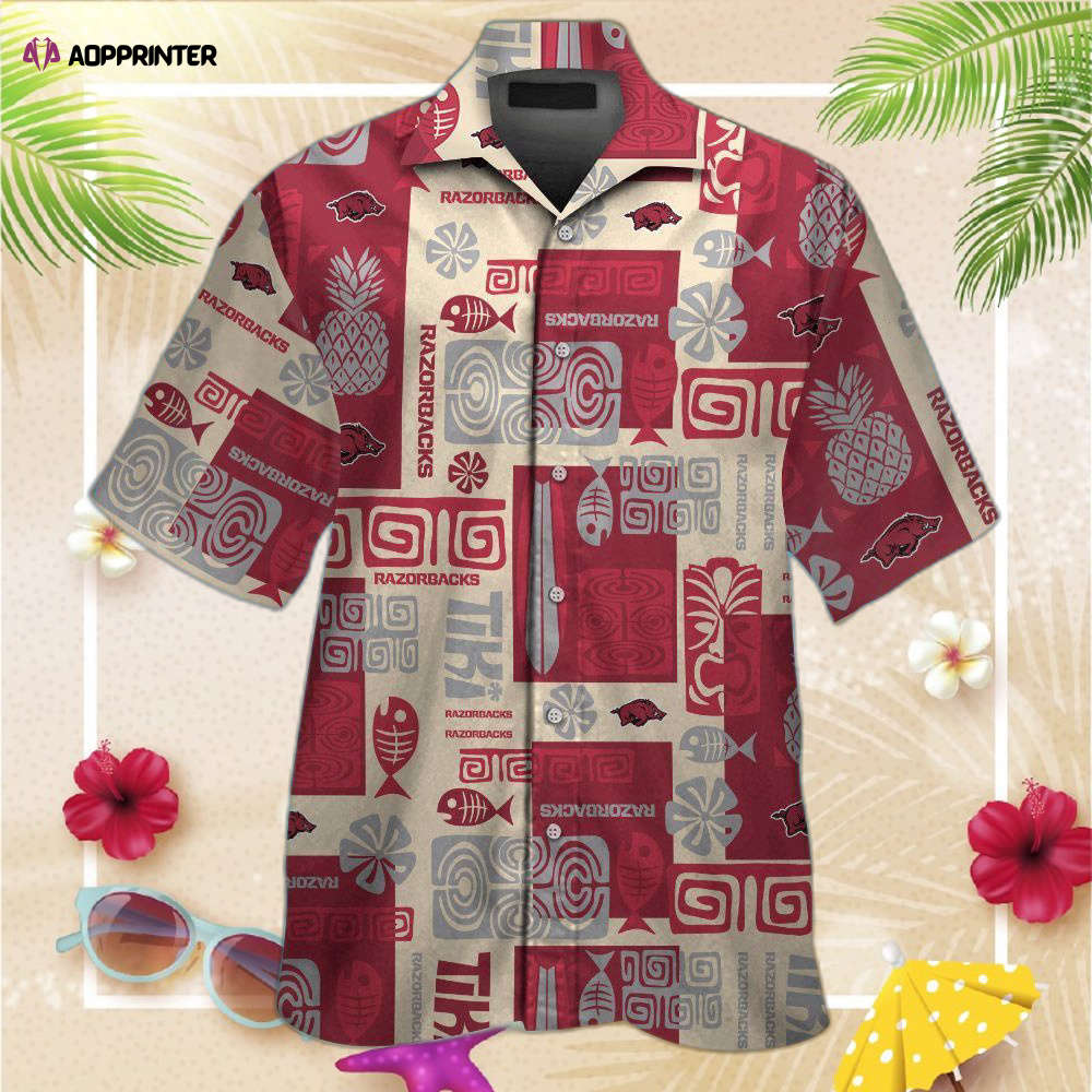 Arkansas Razorbacks Short Sleeve Button Up Tropical Aloha Hawaiian Shirt For Men Women Arkansas Razorbacks Short Sleeve Button Up Tropical Aloha Hawaiian Shirt For Men Women