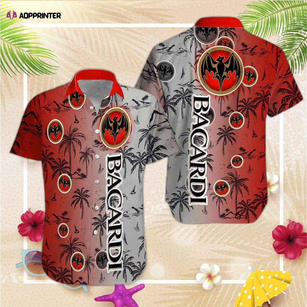 Bacardi Half Gray Half Red Hawaiian Shirt For Men Women Bacardi Half Gray Half Red Hawaiian Shirt For Men Women