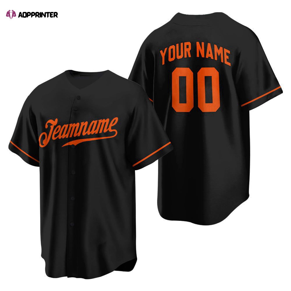 Baltimore Black Orange Baseball Jersey Customized Name And Number, For Men Women Baltimore Black Orange Baseball Jersey Customized Name And Number, For Men Women