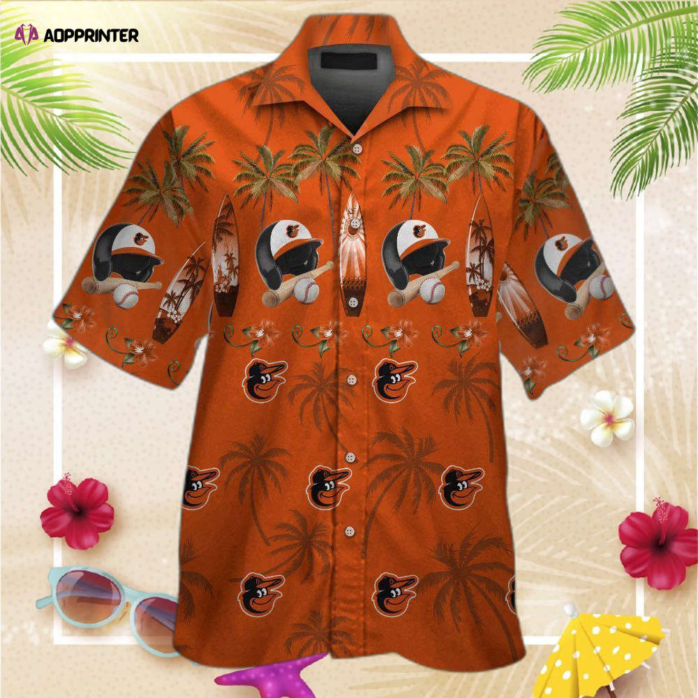 Baltimore Orioles Short Sleeve Button Up Tropical Aloha Hawaiian Shirt Set for Men Women Kids Baltimore Orioles Short Sleeve Button Up Tropical Aloha Hawaiian Shirt Set for Men Women Kids