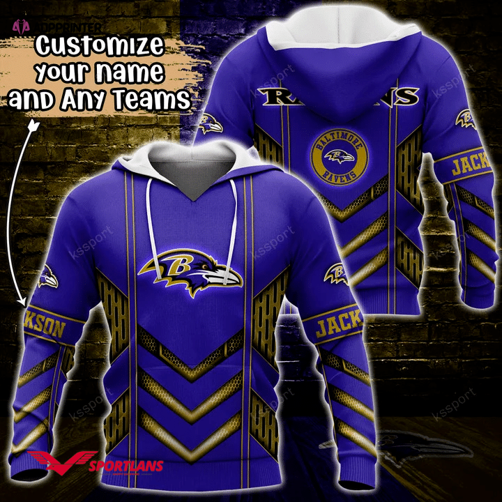 Baltimore Ravens NFL Custom Name 3D Hoodie, Best Gift For Men And Women Baltimore Ravens NFL Custom Name 3D Hoodie, Best Gift For Men And Women