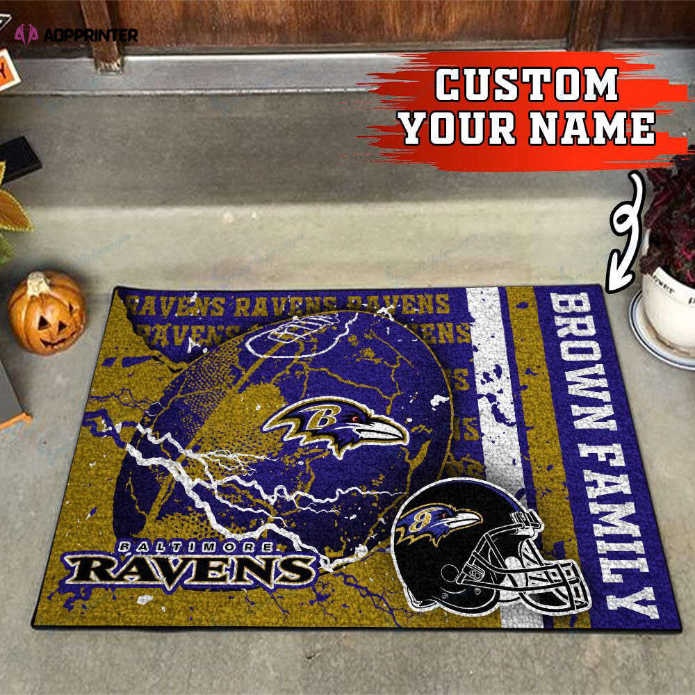 Baltimore Ravens Personalized Doormat, Gift For Home Decor Baltimore Ravens Personalized Doormat, Gift For Home Decor
