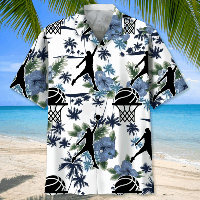 Basketball White Nature Hawaiian Shirt, Gift For Men Women