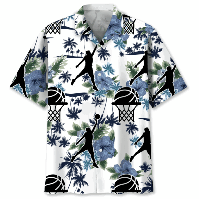 Basketball White Nature Hawaiian Shirt, Gift For Men Women