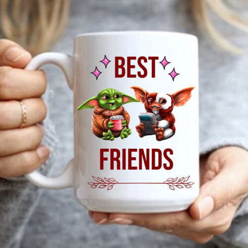 Cart 7 Best Friends Gift, Baby Yoda and Gizmo Mug, Personalized Gifts For Friends
