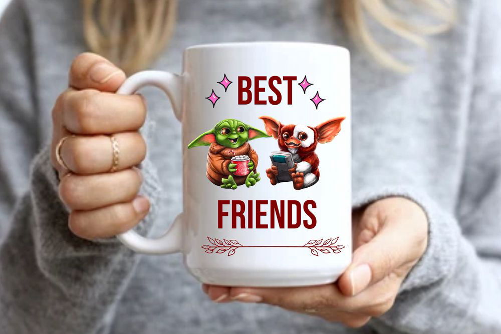 Best Friends Gift, Baby Yoda and Gizmo Mug, Personalized Gifts For Friends Best Friends Gift, Baby Yoda and Gizmo Mug, Personalized Gifts For Friends
