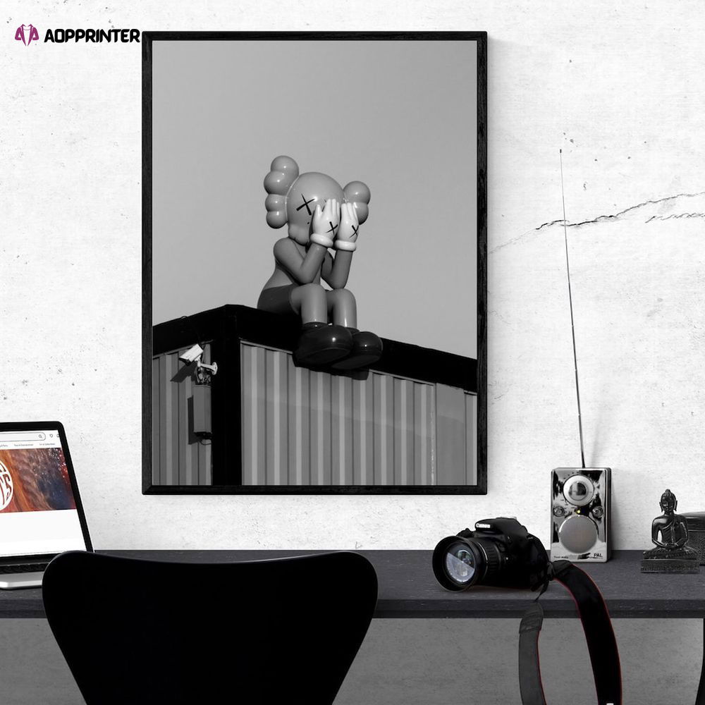 Black and White Kaws Poster – Gift For Home Decoration Black and White Kaws Poster – Gift For Home Decoration