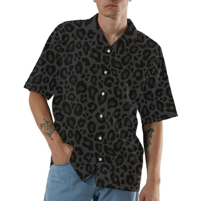 Black Leopard Custom Hawaiian Shirt, Gift For Men And Women