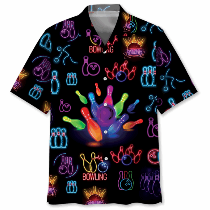Bowling Neon Hawaiian Shirt, Gift For Men Women