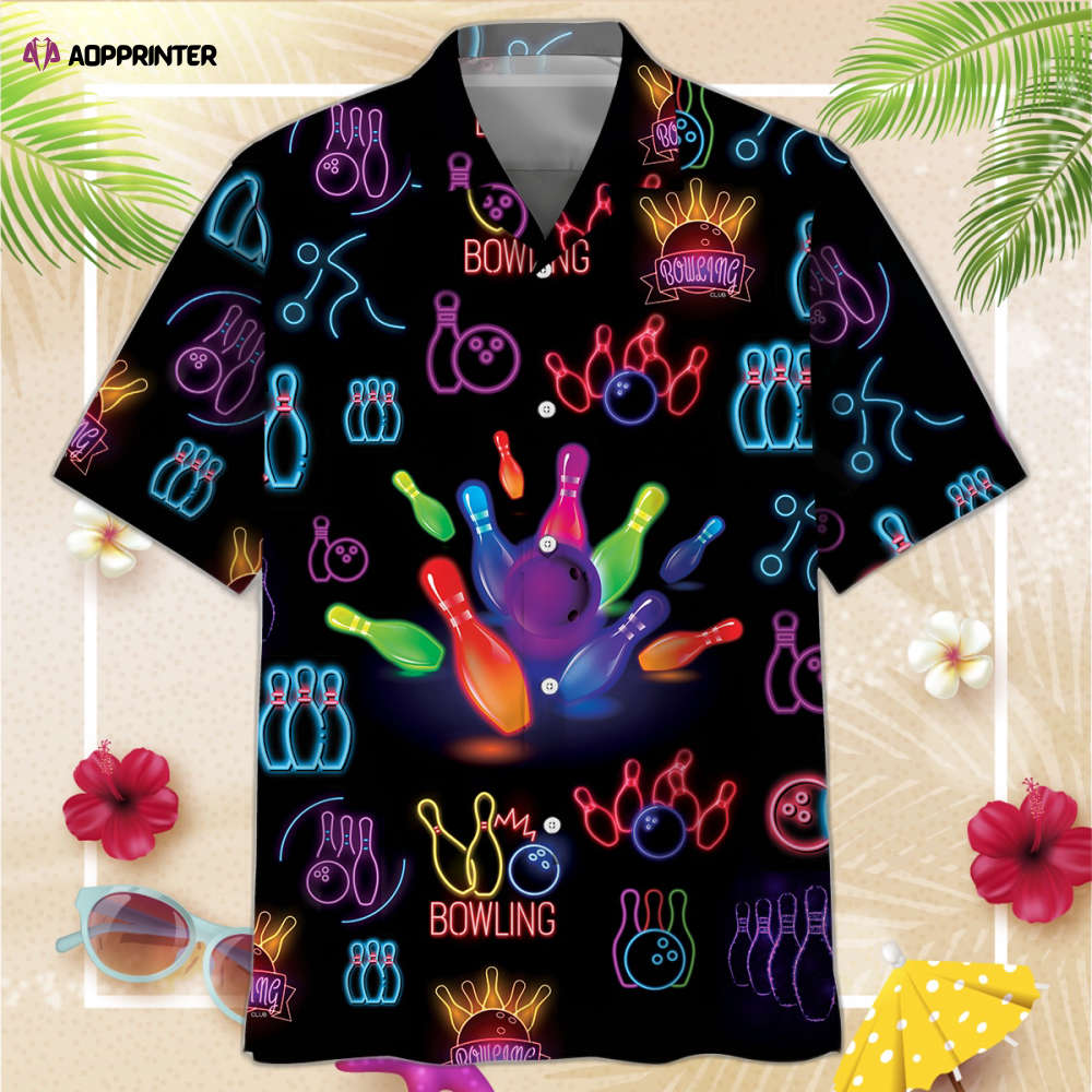 Bowling Neon Hawaiian Shirt, Gift For Men Women Bowling Neon Hawaiian Shirt, Gift For Men Women