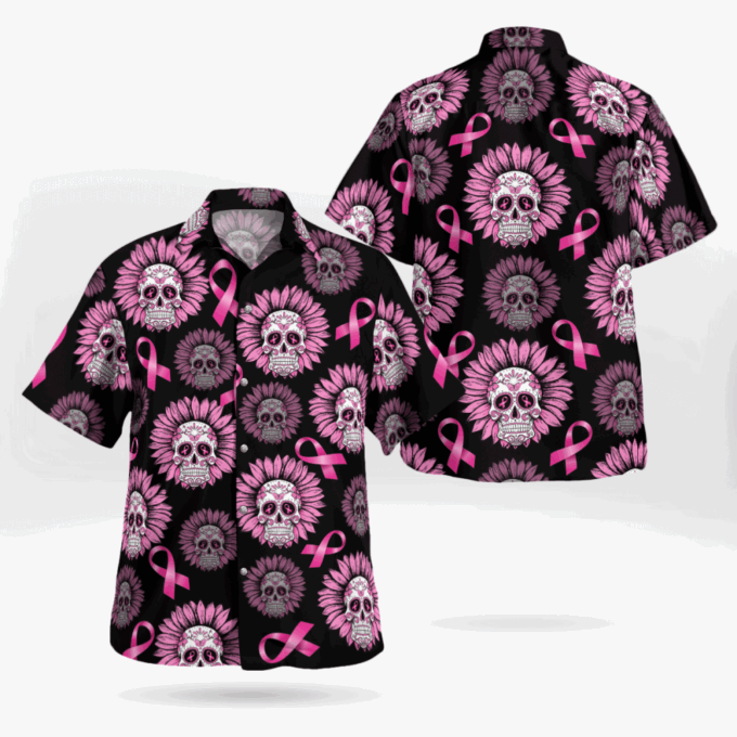 Breast Cancer Awareness Sunflowers Hawaiian Shirt, Gift For Men Women