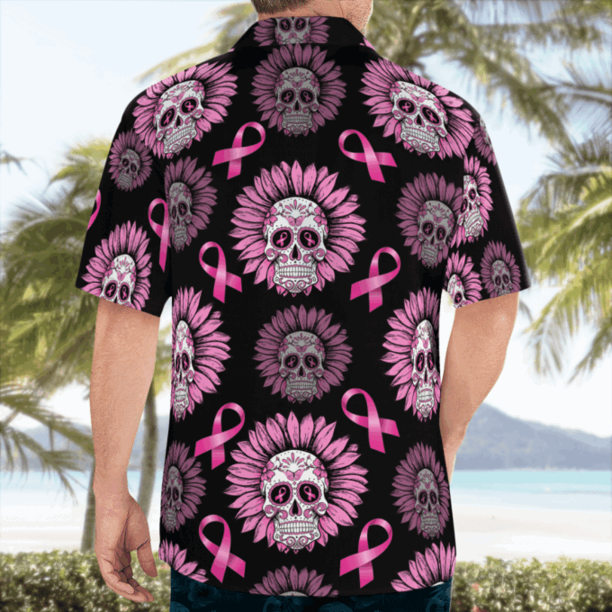 Breast Cancer Awareness Sunflowers Hawaiian Shirt, Gift For Men Women