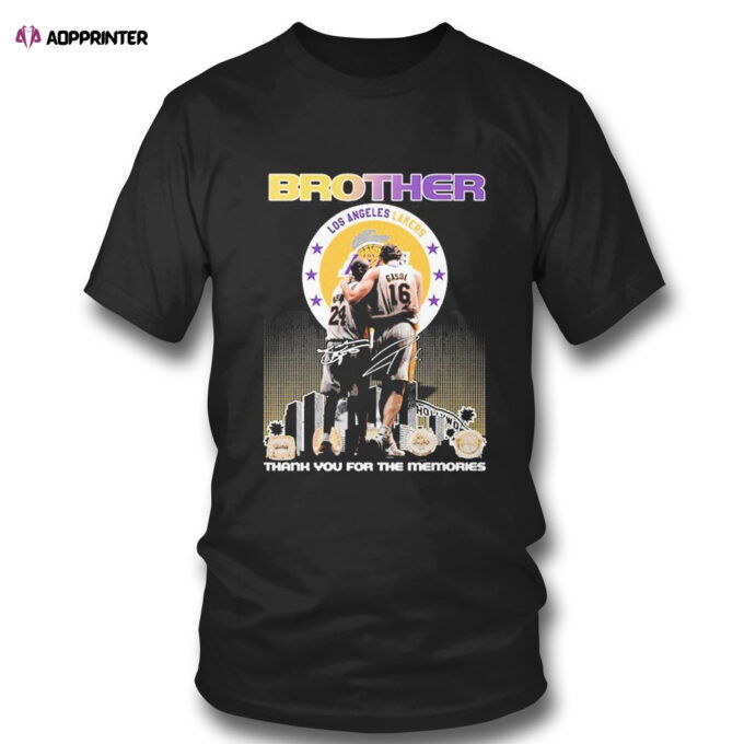 Brother Los Angeles Lakers Gasol Signature Thank You For The Memories T-shirt For Fans