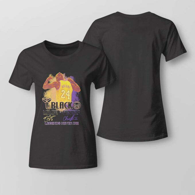 Bryant 24 Black Mamba Panther Signature Legends Never Die T-shirt For Fans