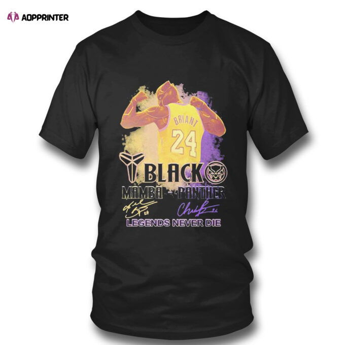 Bryant 24 Black Mamba Panther Signature Legends Never Die T-shirt For Fans