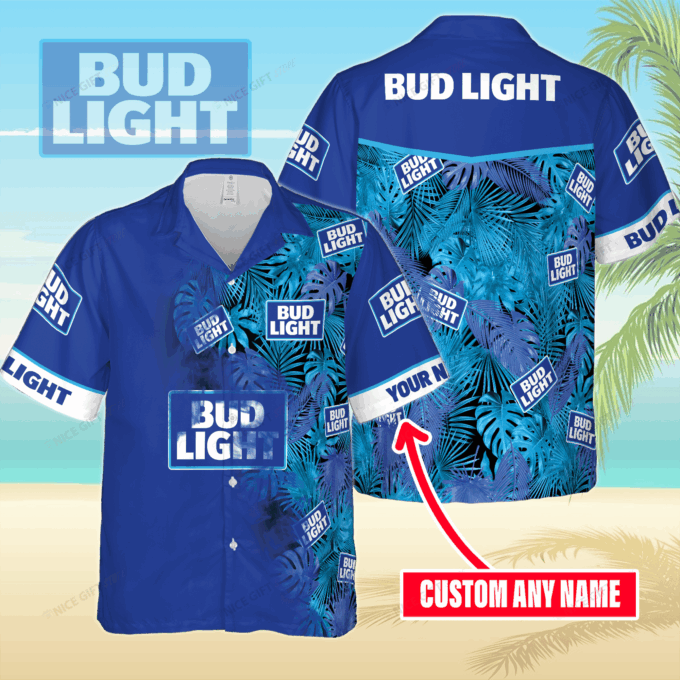 Bud Light Custom Name  Hawaiian Shirt For Men And Women