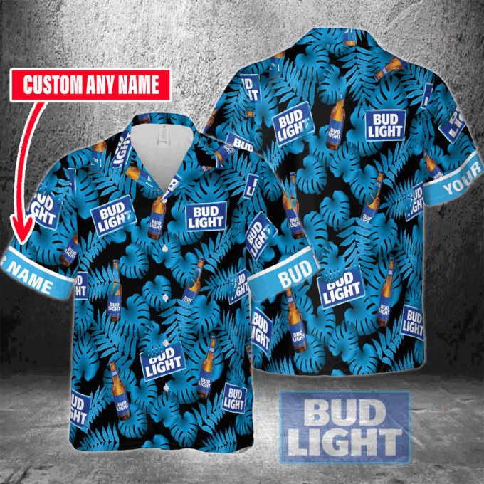 Bud Light Custom Name  Hawaiian Shirt For Men And Women