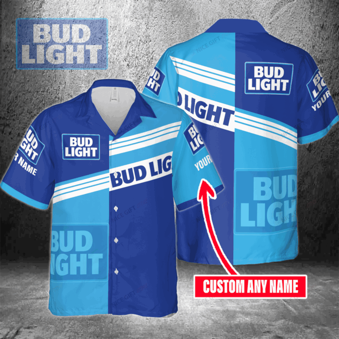 Bud Light Custom Name  Hawaiian Shirt For Men And Women