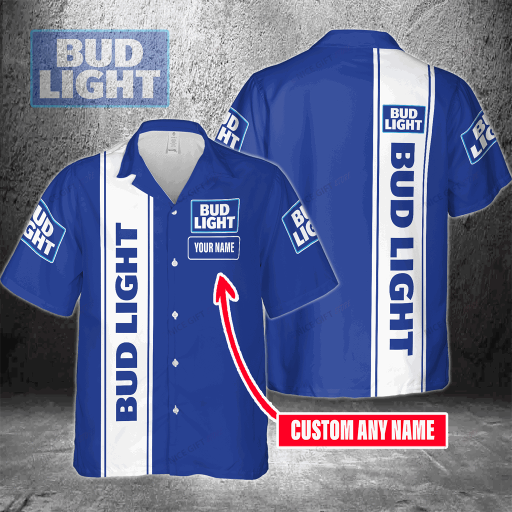 Bud Light Custom Name Hawaiian Shirt For Men And Women Bud Light Custom Name Hawaiian Shirt For Men And Women