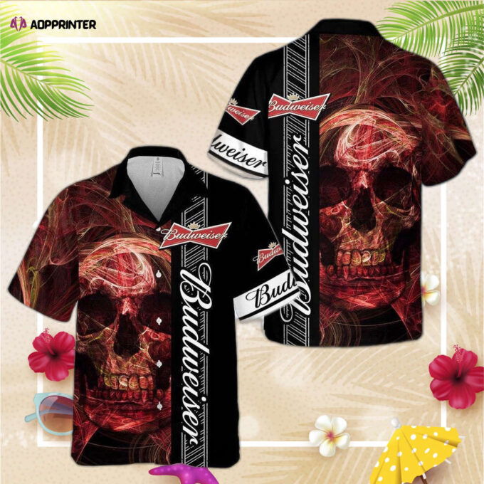 Budweiser Beer Skull Hawaiian Shirt, Gift For Men And Women
