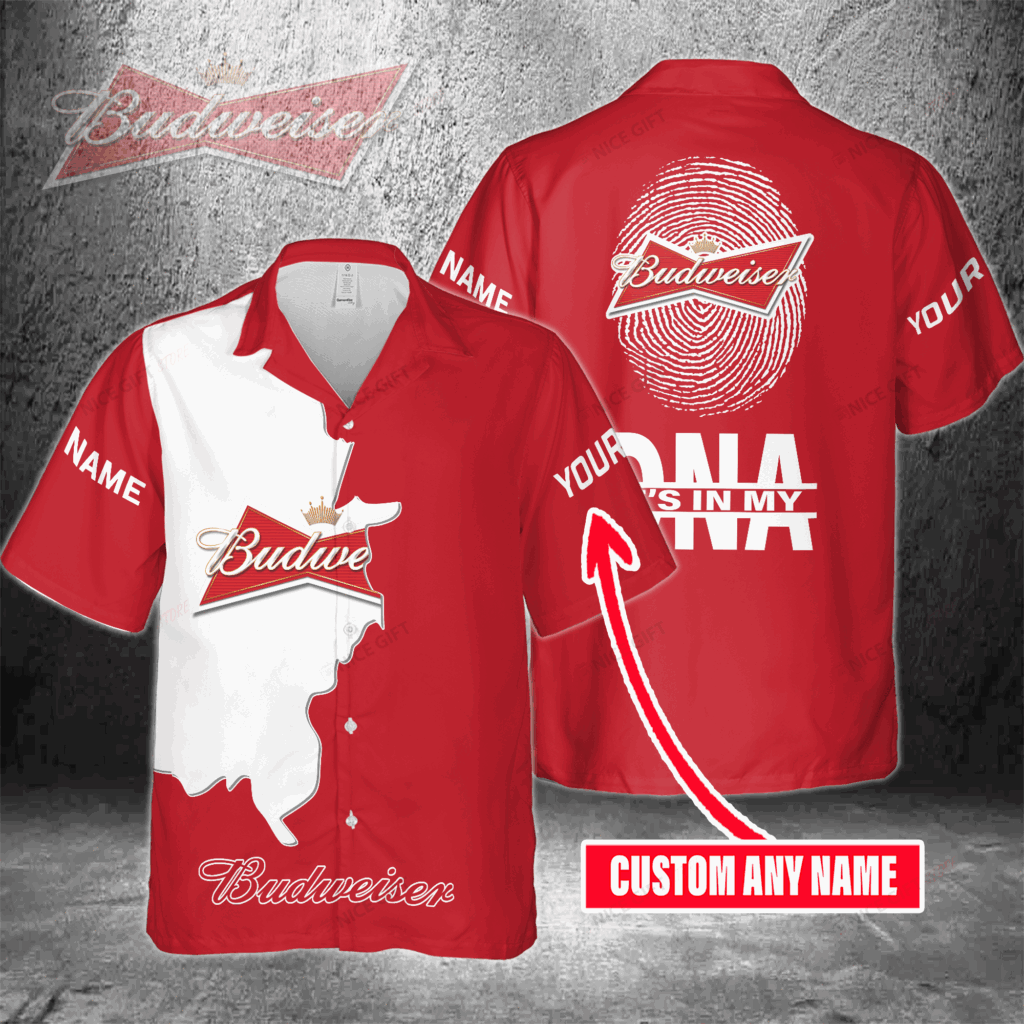 Budweiser Custom Name It’s In My DNA Hawaiian Shirt For Men And Women Budweiser Custom Name It’s In My DNA Hawaiian Shirt For Men And Women