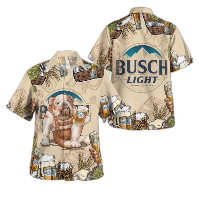 Bulldog Busch Light Beer Hawaiian Shirt For Men Women