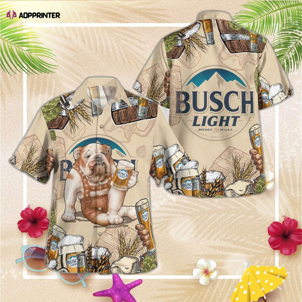 Bulldog Busch Light Beer Hawaiian Shirt For Men Women Bulldog Busch Light Beer Hawaiian Shirt For Men Women
