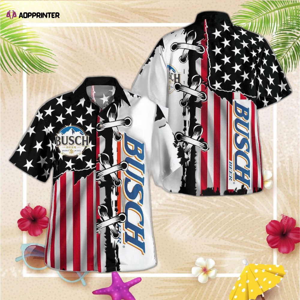 Busch Beer American Flag Hawaiian Shirt For Men Women Busch Beer American Flag Hawaiian Shirt For Men Women