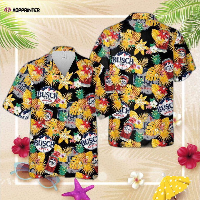 Busch Light Apple Floral Hawaiian Shirt For Men Women