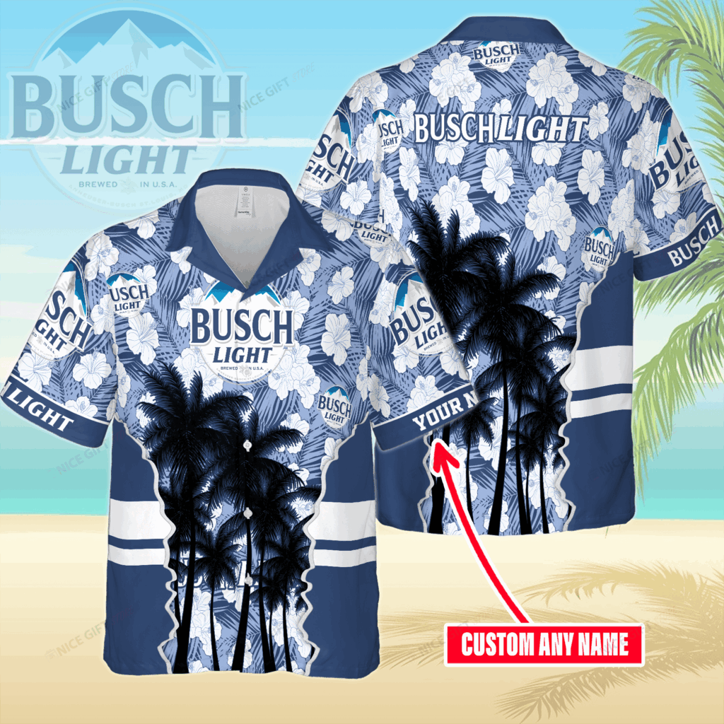 Busch Light Custom Name Hawaiian Shirt For Men And Women Busch Light Custom Name Hawaiian Shirt For Men And Women