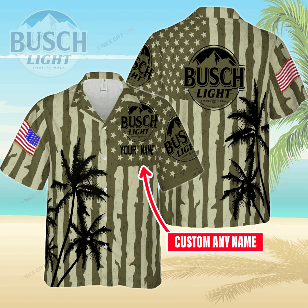 Busch Light Custom Name Hawaiian Shirt For Men And Women Busch Light Custom Name Hawaiian Shirt For Men And Women