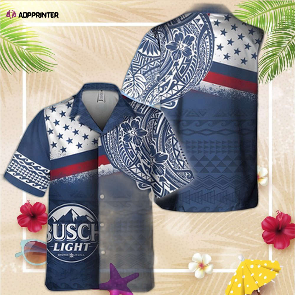 Busch Light Hawaiian Shirt Polynesian Pattern Beer Gift For Beach Lovers Busch Light Hawaiian Shirt Polynesian Pattern Beer Gift For Beach Lovers