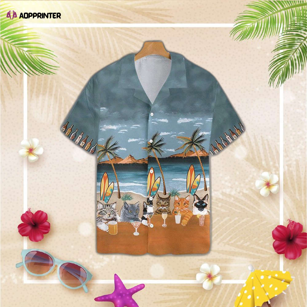 Cat Summer Drink Beer Alcohol Hawaiian Shirt For Men And Women Cat Summer Drink Beer Alcohol Hawaiian Shirt For Men And Women