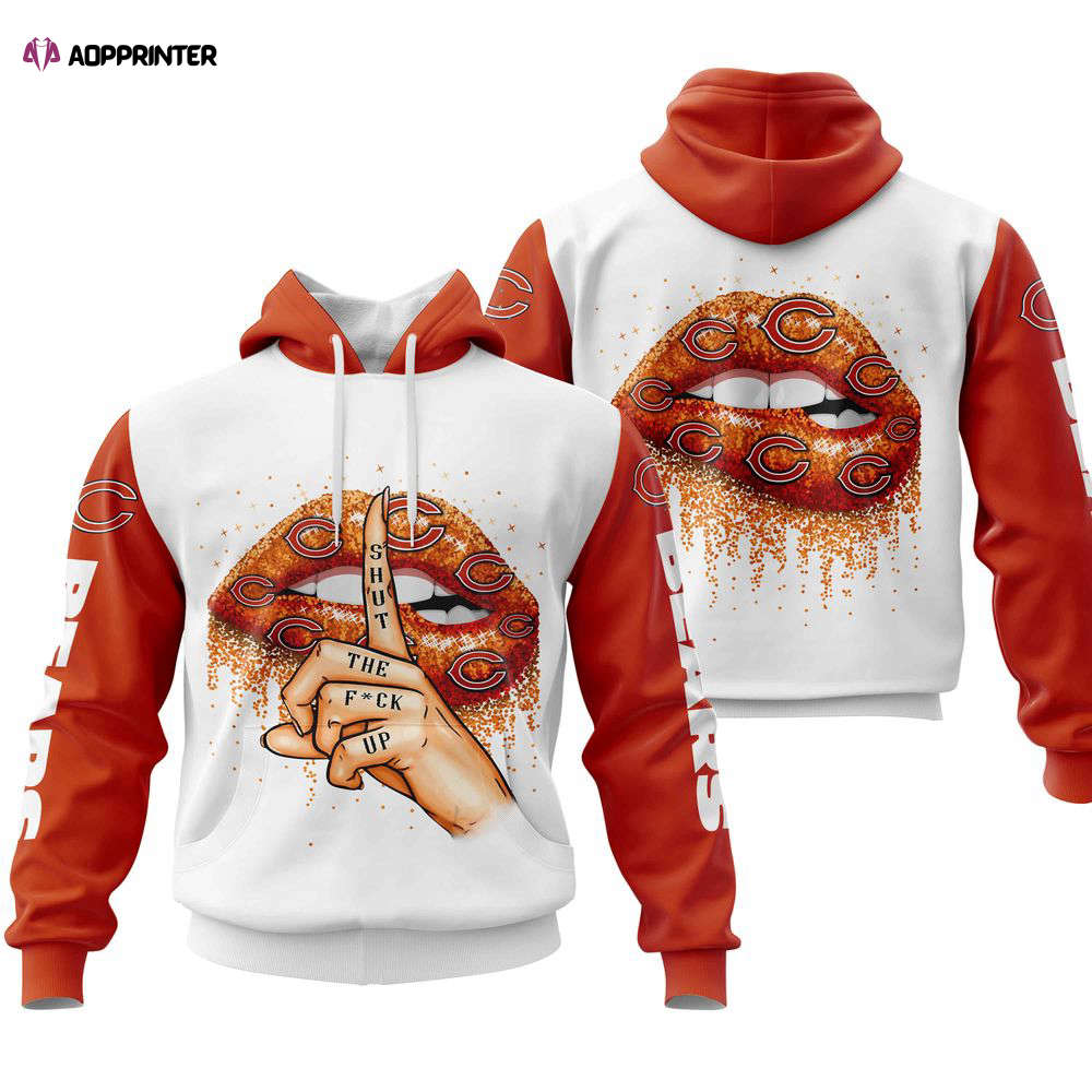 Chicago Bears Lips Hoodie, Gift For Men And Women Chicago Bears Lips Hoodie, Gift For Men And Women