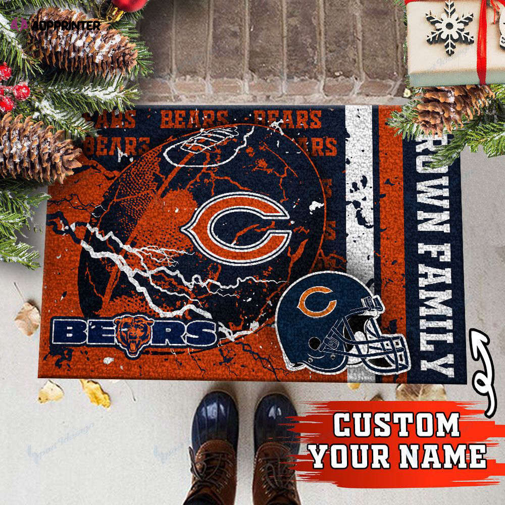 Chicago Bears Personalized Doormat, Gift For Home Decor Chicago Bears Personalized Doormat, Gift For Home Decor