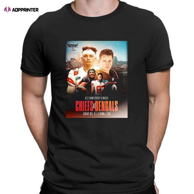 Chiefs Vs Bengals Afc Championship Rematch 2023 Nfl Schedule Release T-shirt For Men Women