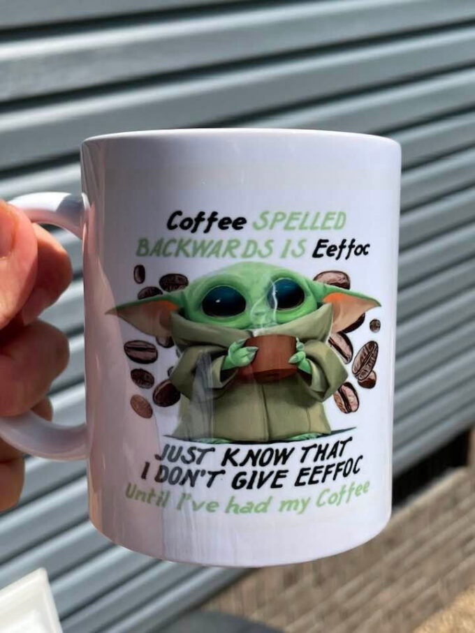 Coffee Spelled Backwards Is Eeffoc Baby Yoda Mug, Gift For Friend